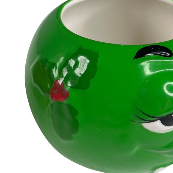 M&Ms Ceramic Coffee Mugs Holiday Collectible Set f 2 Red Green By Galerie - Picture 8 of 8